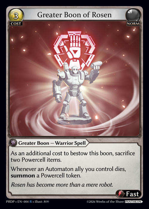 Greater Boon of Rosen - .asphodel/paradise: Pantheon Grand Archive spoiler