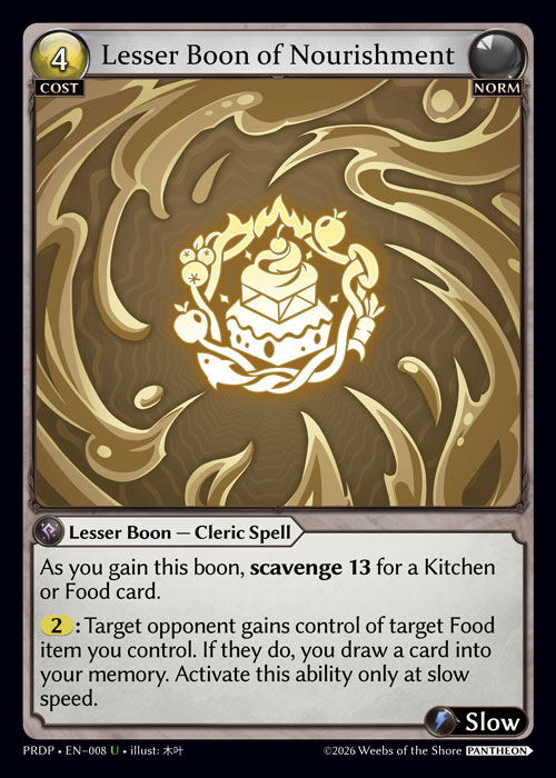 Lesser Boon of Nourishment - .asphodel/paradise: Pantheon Grand Archive spoiler