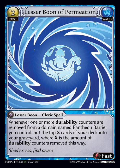 Lesser Boon of Permeation - .asphodel/paradise: Pantheon Grand Archive spoiler