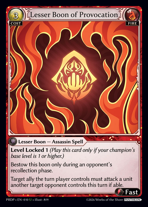 Lesser Boon of Provocation - .asphodel/paradise: Pantheon Grand Archive spoiler