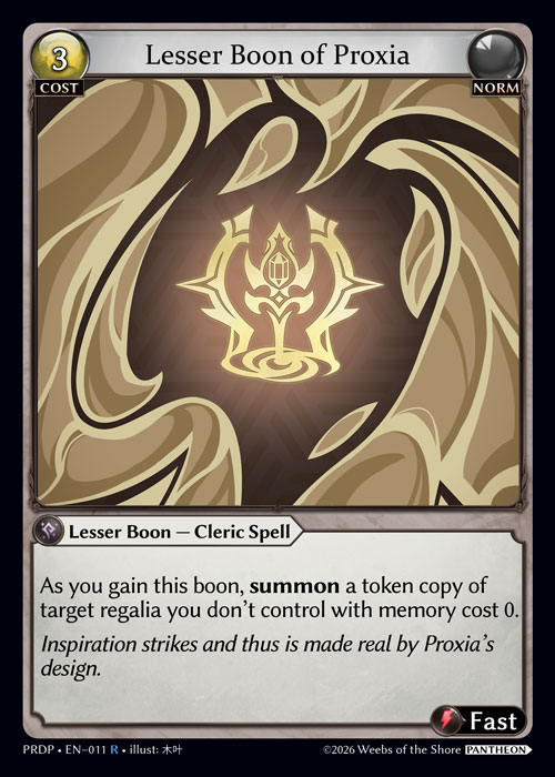 Lesser Boon of Proxia - .asphodel/paradise: Pantheon Grand Archive spoiler