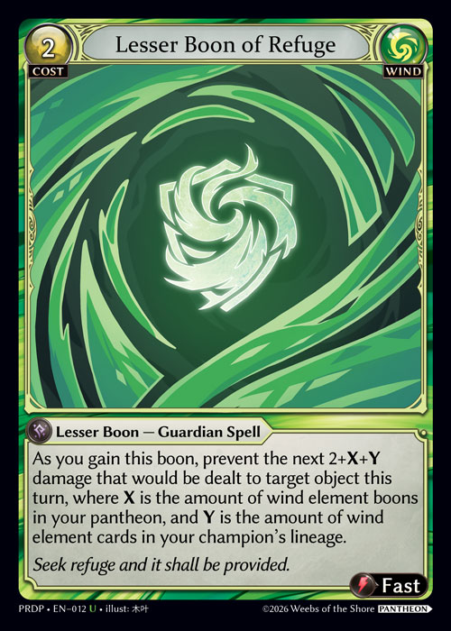 Lesser Boon of Refuge - .asphodel/paradise: Pantheon Grand Archive spoiler