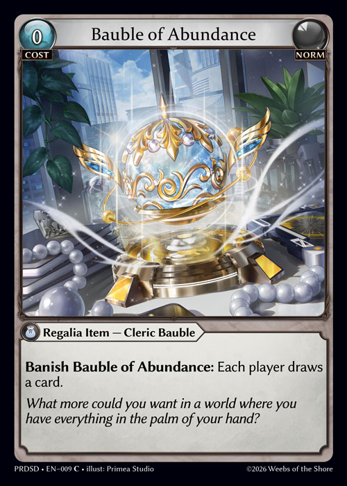 Bauble of Abundance - .asphodel/paradise Starter Decks Grand Archive spoiler