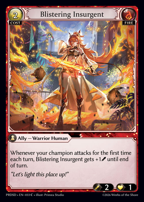 Blistering Insurgent - .asphodel/paradise Starter Decks Grand Archive spoiler