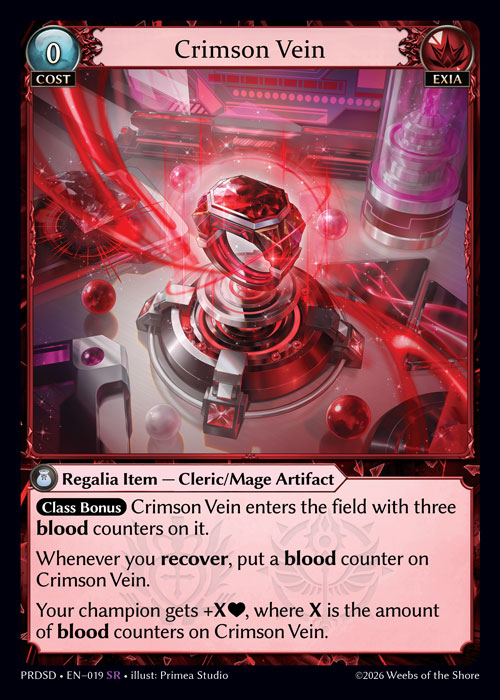 Crimson Vein - .asphodel/paradise Starter Decks Grand Archive spoiler