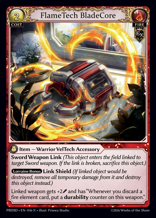 FlameTech BladeCore - .asphodel/paradise Starter Decks Grand Archive spoiler