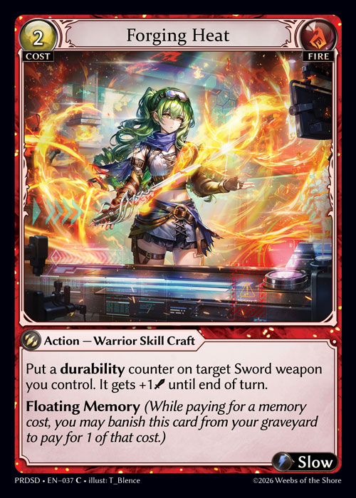 Forging Heat - .asphodel/paradise Starter Decks Grand Archive spoiler