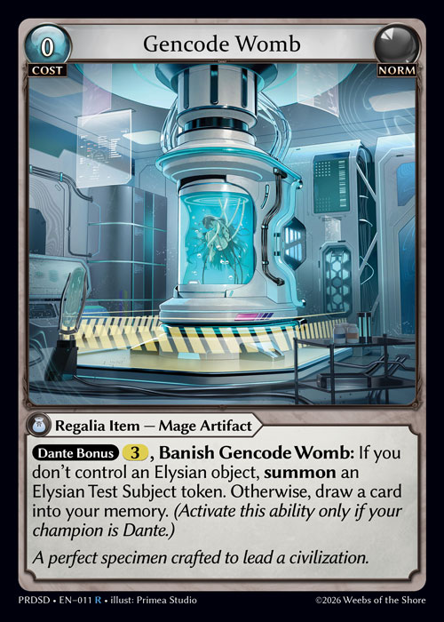 Gencode Womb - .asphodel/paradise Starter Decks Grand Archive spoiler
