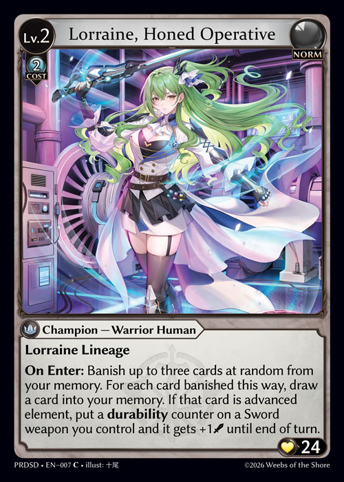 Lorraine, Honed Operative - .asphodel/paradise Starter Decks Grand Archive spoiler
