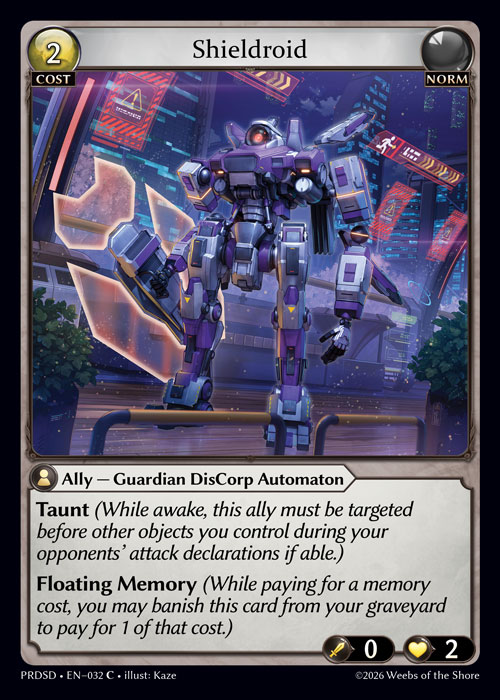 Shieldroid - .asphodel/paradise Starter Decks Grand Archive spoiler
