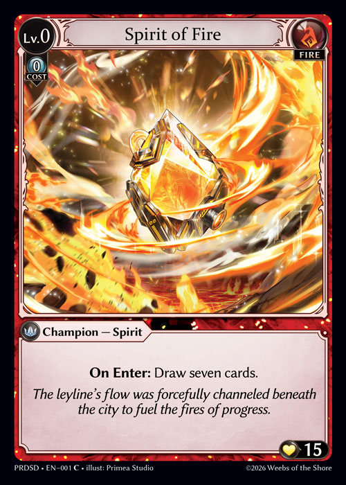 Spirit of Fire - .asphodel/paradise Starter Decks Grand Archive spoiler