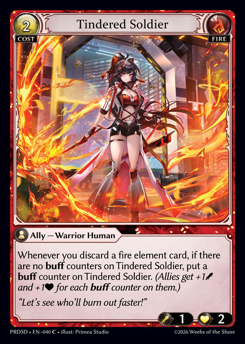 Tindered Soldier - .asphodel/paradise Starter Decks Grand Archive spoiler